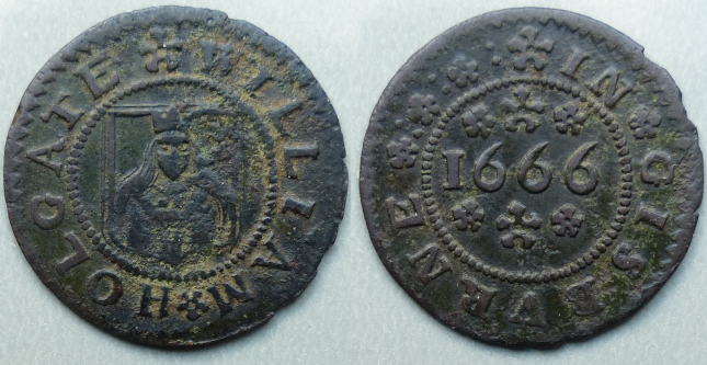 Gisburne, William Holgate 1666 halfpenny